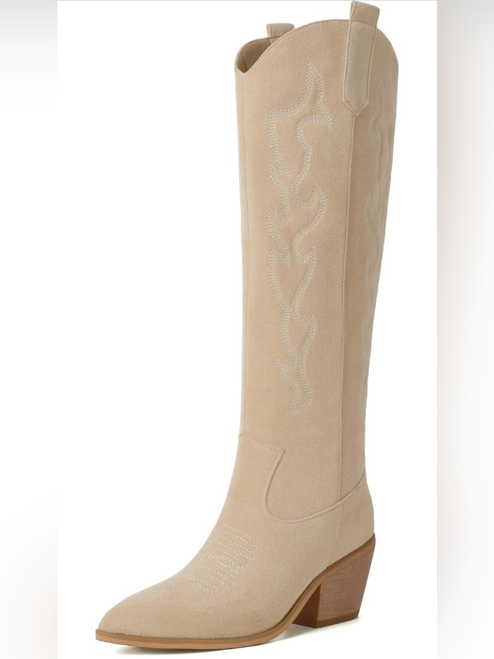 Women's Cowboy Tall Western Boot in Light Beige